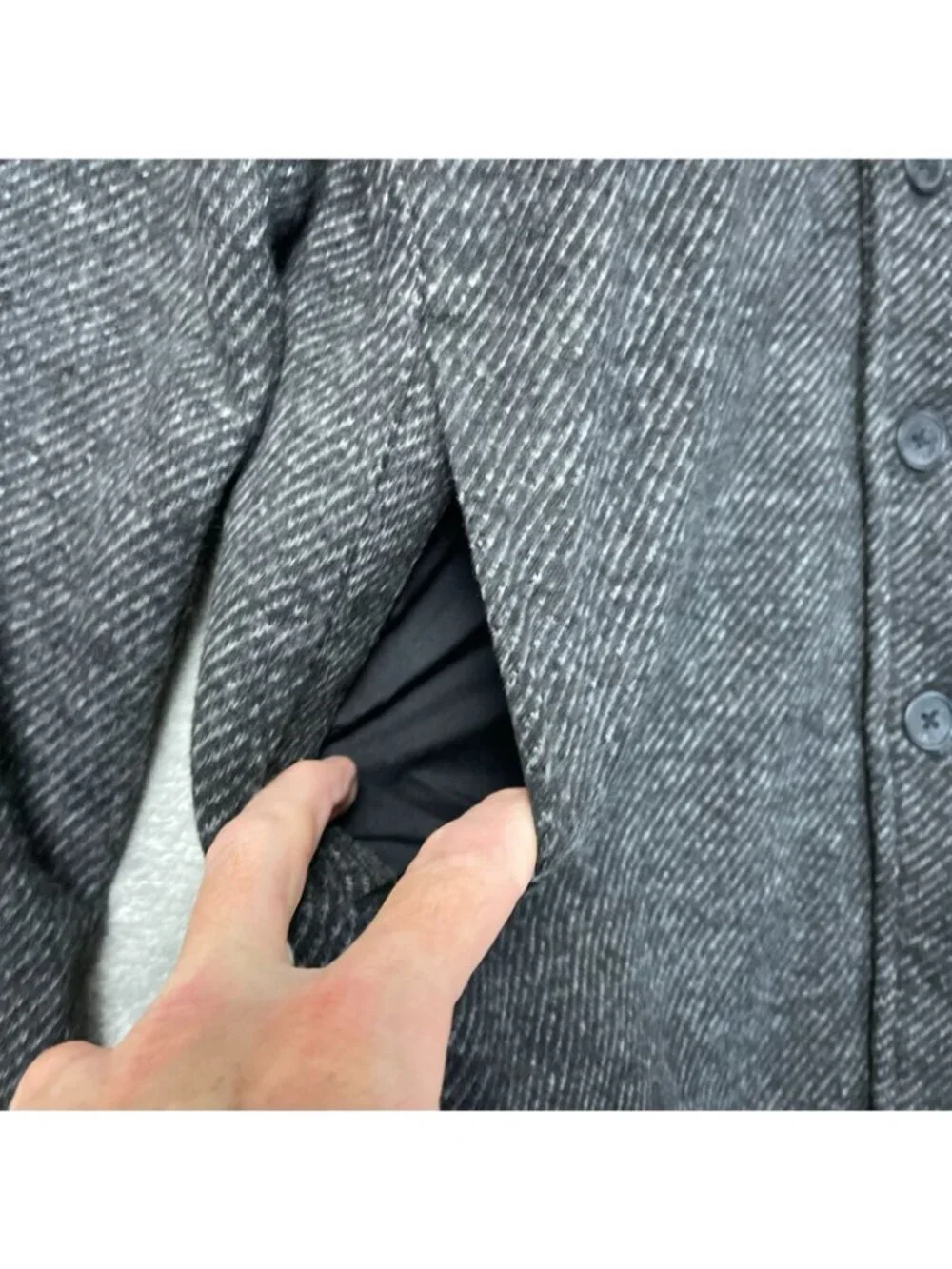 Banana Republic Men's S Black Herringbone Button-Up Shirt Jacket 100% Poly